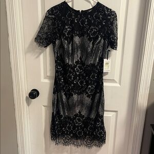 Kensie Metallic Lace Mini Dress
